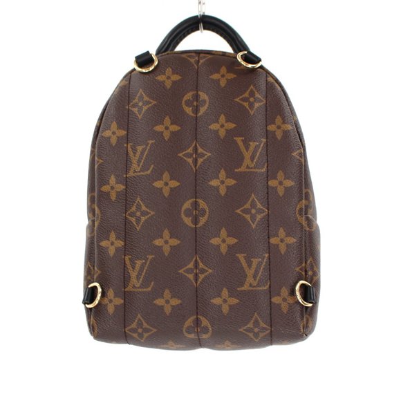 Louis Vuitton Monogram Palm Springs Mini Backpack Brown Black Cowhide Trim Bag - Picture 6 of 13